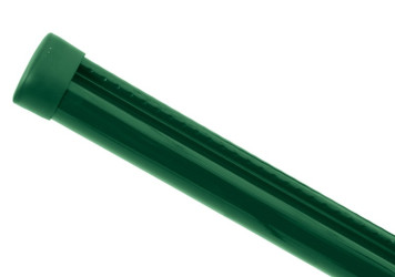 Sloupek kulatý PILCLIP Zn + PVC s montážní lištou 1700/48/1,5mm, zelená čepička,