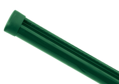 Sloupek kulatý PILCLIP Zn + PVC s montážní lištou 3000/48/1,5mm, zelená čepička,