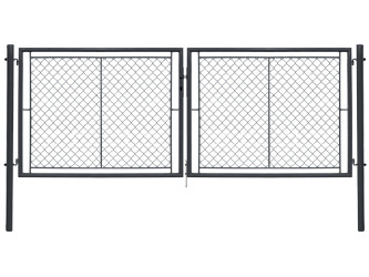 Brána IDEAL II. dvoukřídlá, 3605x1200, Zn+PVC, antracit