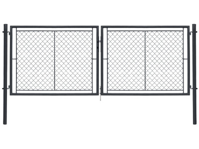 Brána IDEAL II. dvoukřídlá, 3605x1450, Zn+PVC, antracit
