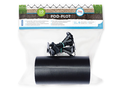 Fólie pod plot 25cm/10m + 20ks plastových hřebů - SET